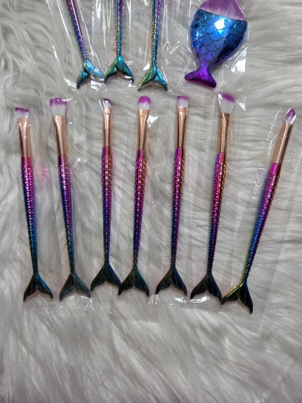 Mermaid Tail Design Makeup Brush Set